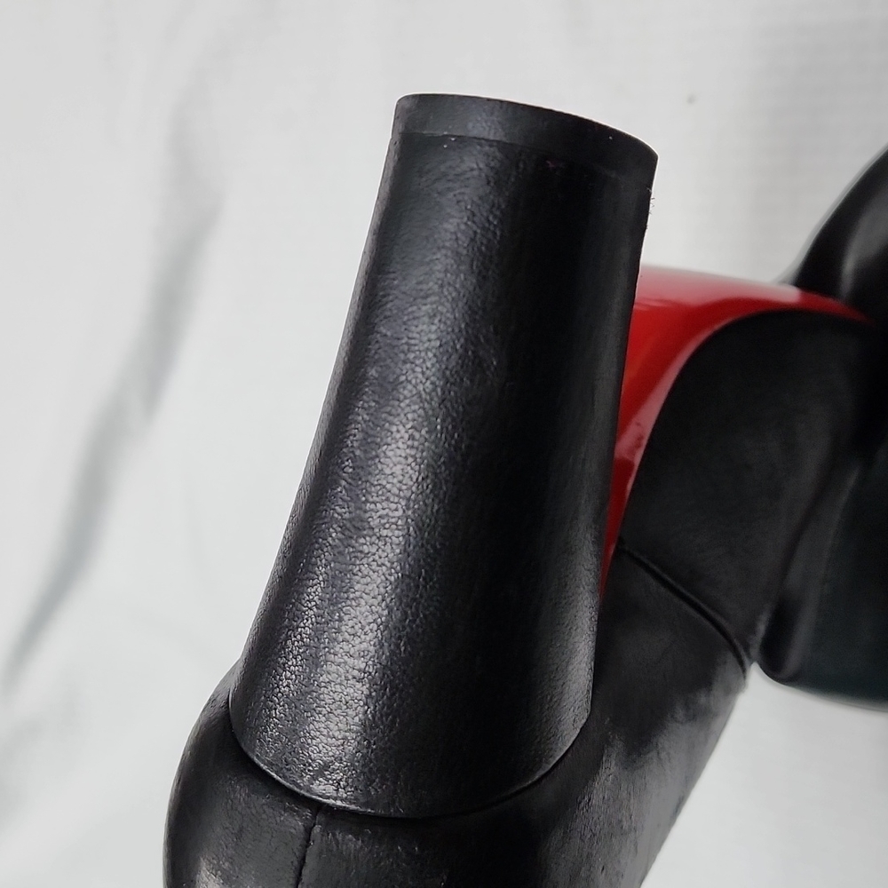 Christian Louboutin Black Leather Ankle Booties with Red Soles - Picture 4 of 8